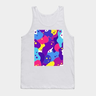 Simple shapes parade, multicolor print in blue and violet vibrant shades Tank Top